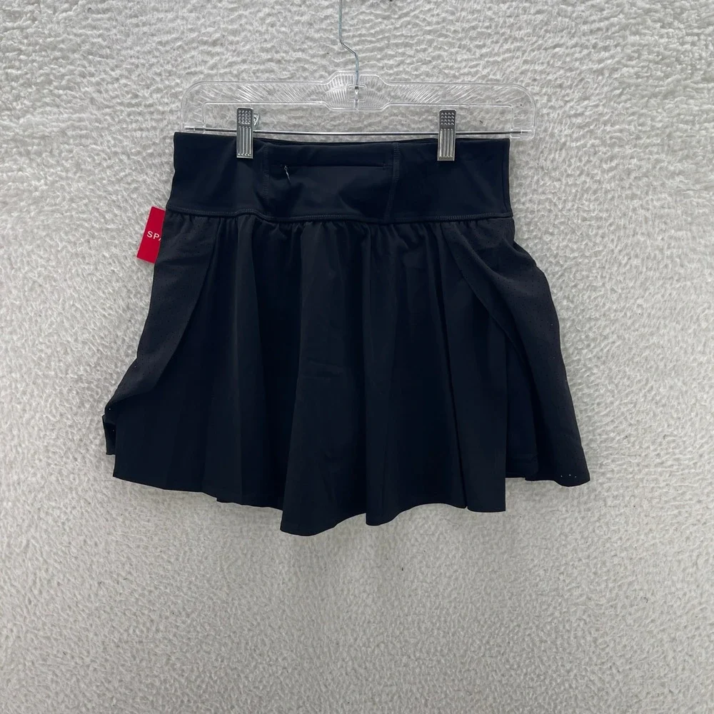 Spanx Skort Womens M Black Get Moving Athletic Tennis Golf Pickleball Gym NEW
